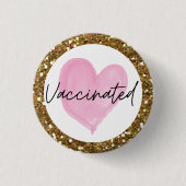 Roze hartwoud Glitter gevaccineerd Ronde Button 3,2 Cm (Voorkant)