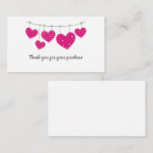 Roze hartwrak Garland Hartelijk dank Informatiekaartje (Voorkant / Achterkant)