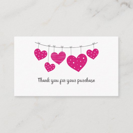 Roze hartwrak Garland Hartelijk dank Informatiekaartje (Voorkant)