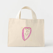 Roze hartzak mini tote bag (Voorkant)