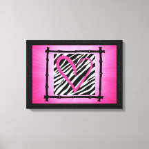 Roze hartZebra Print Wall Art