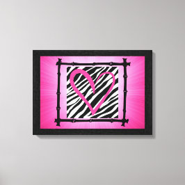 Roze hartZebra Print Wall Art