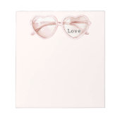Roze hartzonnebril Liefde Notitieblok (Voorkant)