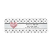 Roze hartzwarte stip Etiket (Voorkant)