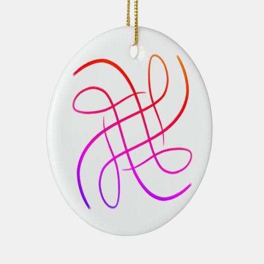 Roze Hashy Mandala #8 Keramisch Ornament (Rechts)