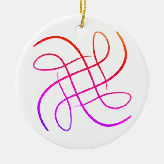 Roze Hashy Mandala #8 Keramisch Ornament (Voorkant)