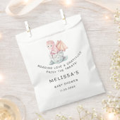 ROZE HATCHING DRAGON BABY SHOWER BEDANKZAKJE (Geknipt)