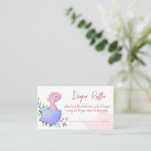Roze hatching soon baby shower luierverloting informatiekaartje (Staand voorkant)