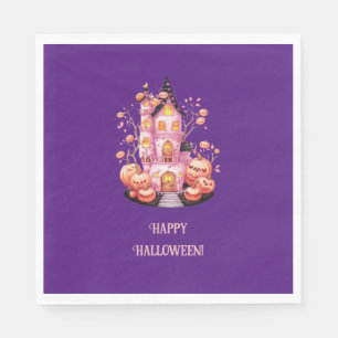 Roze Haunted Castle Halloween Party Servet