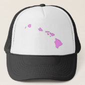 roze hawaïaans eiland trucker pet (Voorkant)