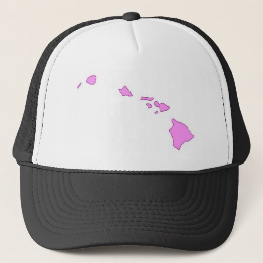 roze hawaïaans eiland trucker pet (Voorkant)