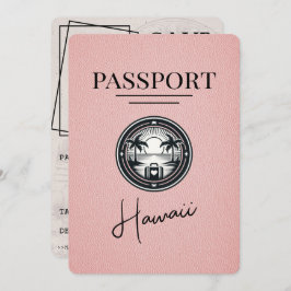 Roze Hawaii paspoort Bewaar de datum Save The Date