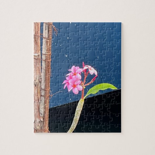 Roze Hawaii Plumeria Bloem Jigsaw Puzzel (Verticaal)