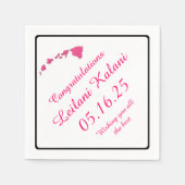 Roze Hawaiiaanse eilanden afstuderen papieren serv Servetten (Voorkant)