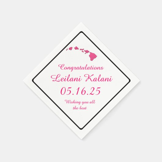 Roze Hawaiiaanse eilanden afstuderen papieren serv Servetten (Hoek)