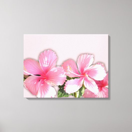 Roze Hawaiian Hibiscus Flowers Canvas Afdrukken (Voorkant)