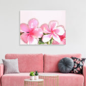 Roze Hawaiian Hibiscus Flowers Canvas Afdrukken (Insitu (Woonkamer))