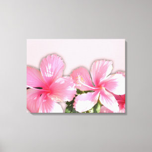 Roze Hawaiian Hibiscus Flowers Canvas Afdrukken