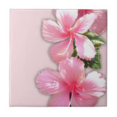 Roze Hawaiian Hibiscus Flowers Tile Tegeltje (Voorkant)