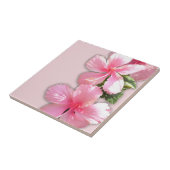 Roze Hawaiian Hibiscus Flowers Tile Tegeltje (Zijkant)