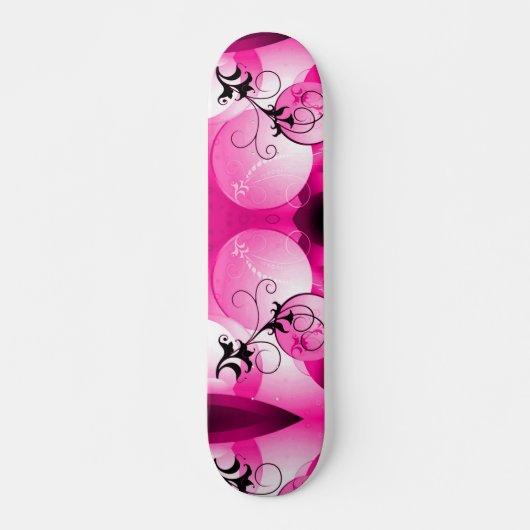 Roze Hawaiian Sunrise Cruiser Custom Pro Long Skateboard (Voorkant)