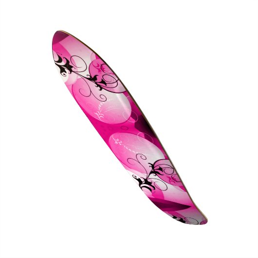 Roze Hawaiian Sunrise Cruiser Custom Pro Long Skateboard (Voorkant)