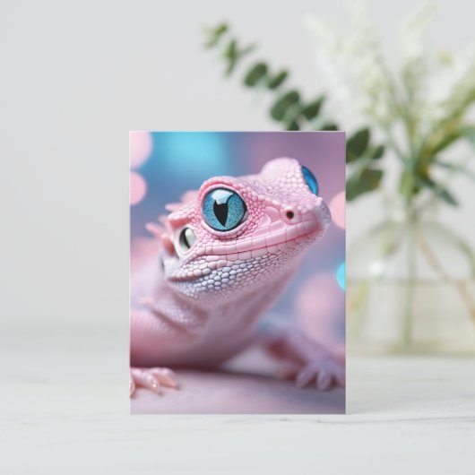 Roze hazard feestdagenkaart (Staand voorkant)