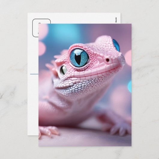 Roze hazard feestdagenkaart (Voorkant / Achterkant)