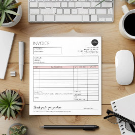 Roze Header Minimalistische Cake Verkoopfactuur Sj Notitieblok