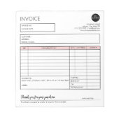 Roze Header Minimalistische Cake Verkoopfactuur Sj Notitieblok (Voorkant)