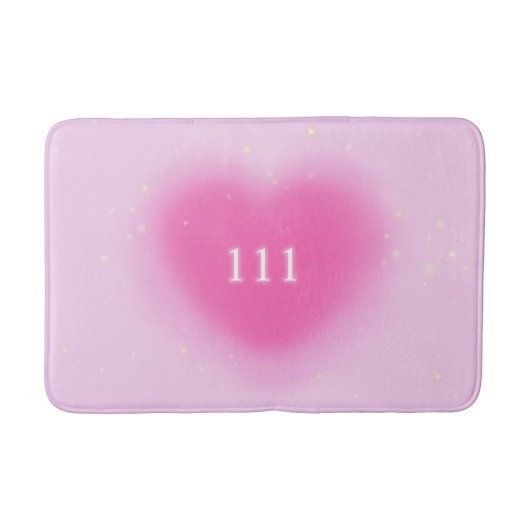  Roze Heart Aesthetisch Angel-nummer 111 Badmat (Voorkant)