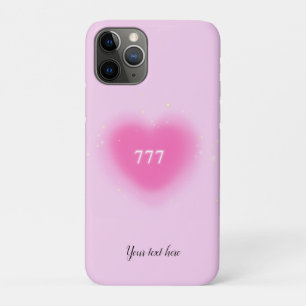  Roze Heart Aesthetisch Angel-nummer 777 Case-Mate iPhone Case