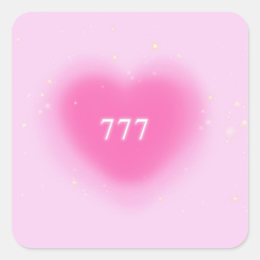  Roze Heart Anesthesienangel-nummer 777 Vierkante Sticker (Voorkant)