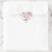Roze Heart Business Valentijn Greeting Sticker (Tas)