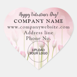Roze Heart Business Valentijn Greeting Sticker