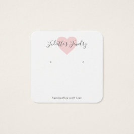 Roze Heart Cute Custom Earling Holger Card Vierkante Visitekaartjes