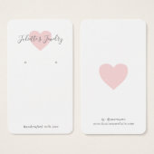 Roze Heart Cute Custom Earling Holger Card Visitekaartje (Voorkant /achterkant)