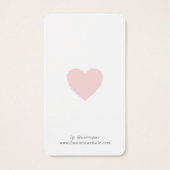 Roze Heart Cute Custom Earling Holger Card Visitekaartje (Achterkant)