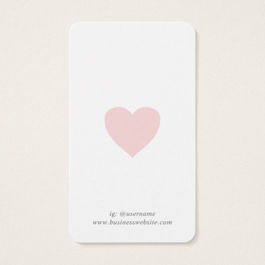 Roze Heart Cute Custom Earling Holger Card Visitekaartje (Achterkant)