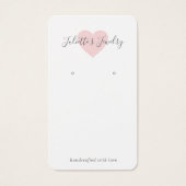 Roze Heart Cute Custom Earling Holger Card Visitekaartje (Voorkant)