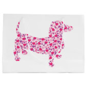 Roze Heart Dachshund Groot Cadeauzakje (Achterkant)