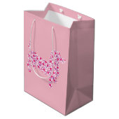 Roze Heart Dachshund Medium Cadeauzakje (Achterkant Gekanteld)