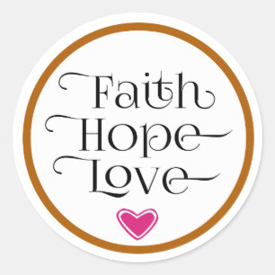Roze Heart Faith Hope Love Sticker