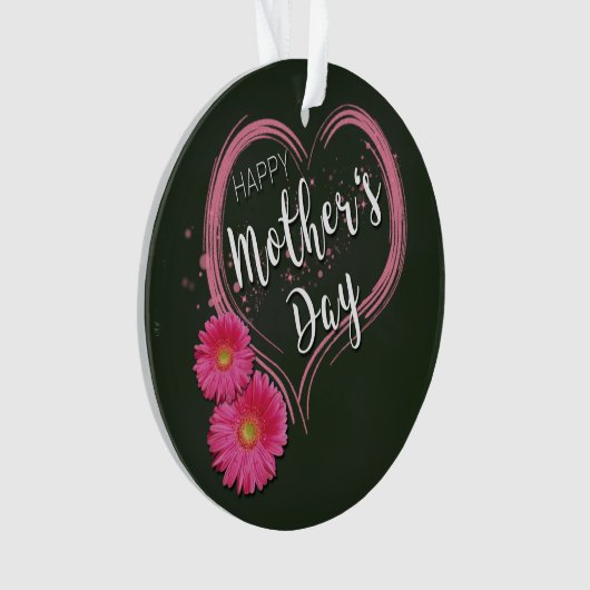 Roze Heart Flowers Moederdag - Ornament (voorkant)