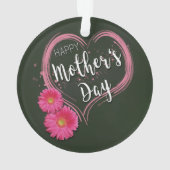 Roze Heart Flowers Moederdag - Ornament (achterkant)