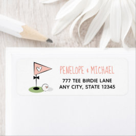 Roze Heart Golf Ball en Flag Etiket