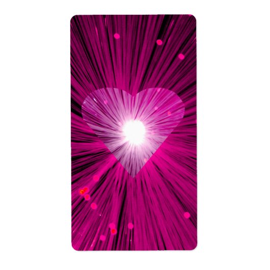 Roze Heart-label Etiket (Voorkant)