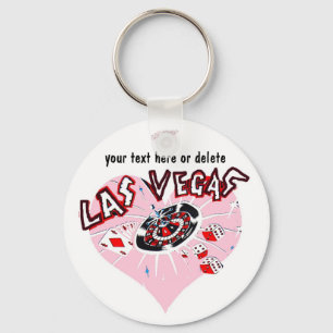 Roze Heart Las Vegas Sleutelhanger