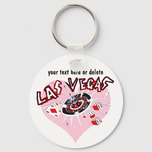 Roze Heart Las Vegas Sleutelhanger (Voorkant)