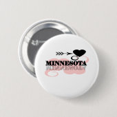 Roze Heart Minnesota Ronde Button 5,7 Cm (Voorkant /achterkant)